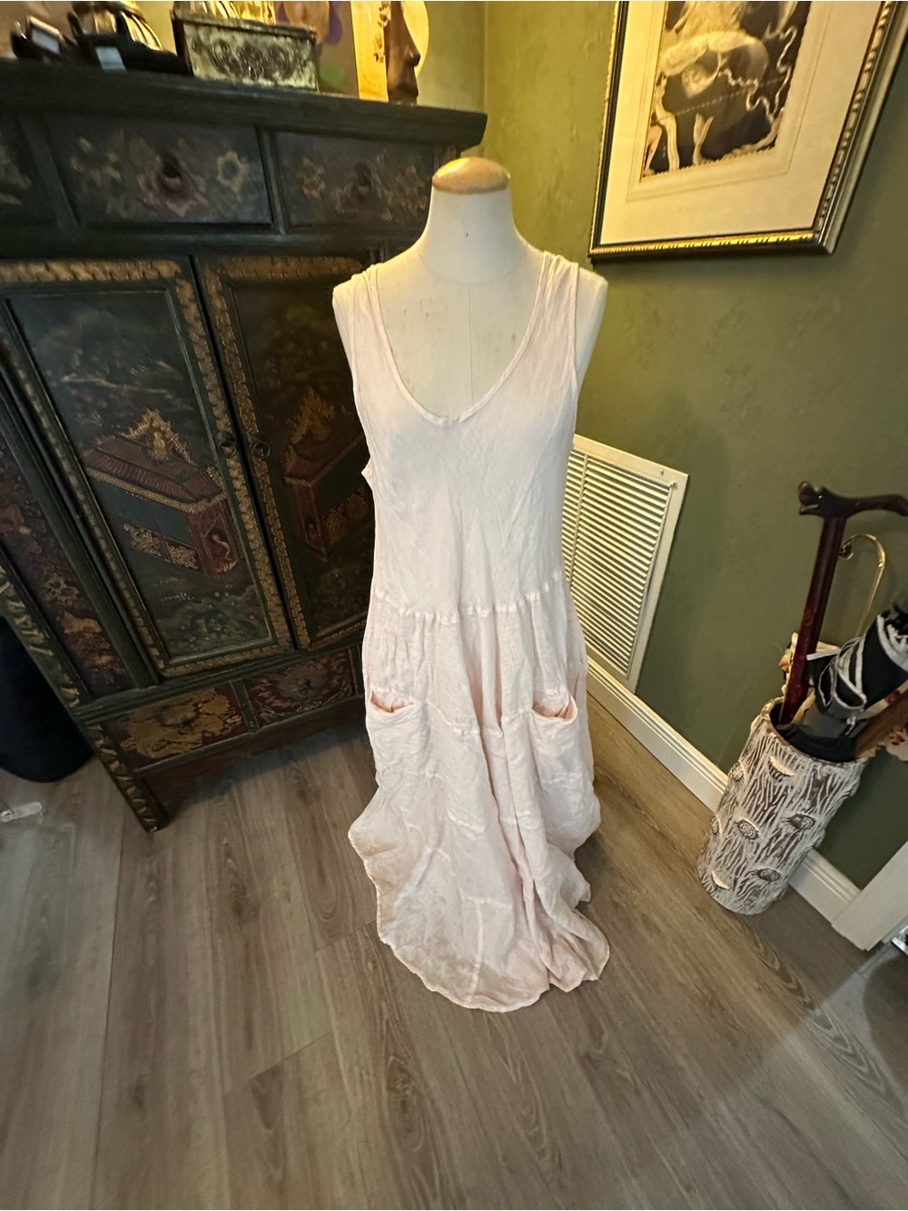 CP Shades Soft Pink Sleeveless Maxi Dress with Pockets - Picture 3 of 9